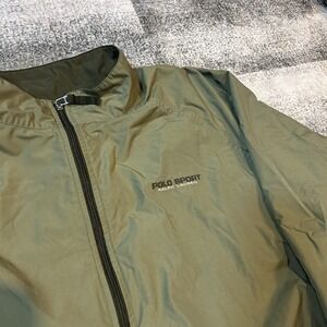 Vintage Polo Ralph Lauren Full-Zip‎ Windbreaker Jacket Military Green Size Large